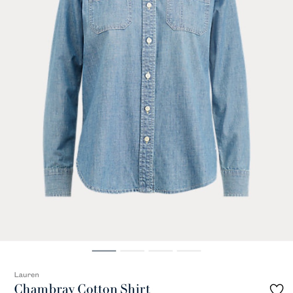 NWOT LTL Ralph Lauren Chambray Shirt L - Picture 5 of 5